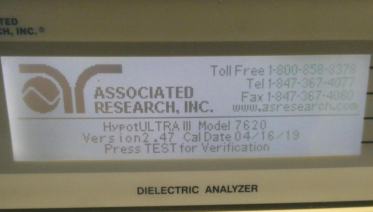 Used Associated Research 7620 Dielectric Analyzer Tester Untested As-Is