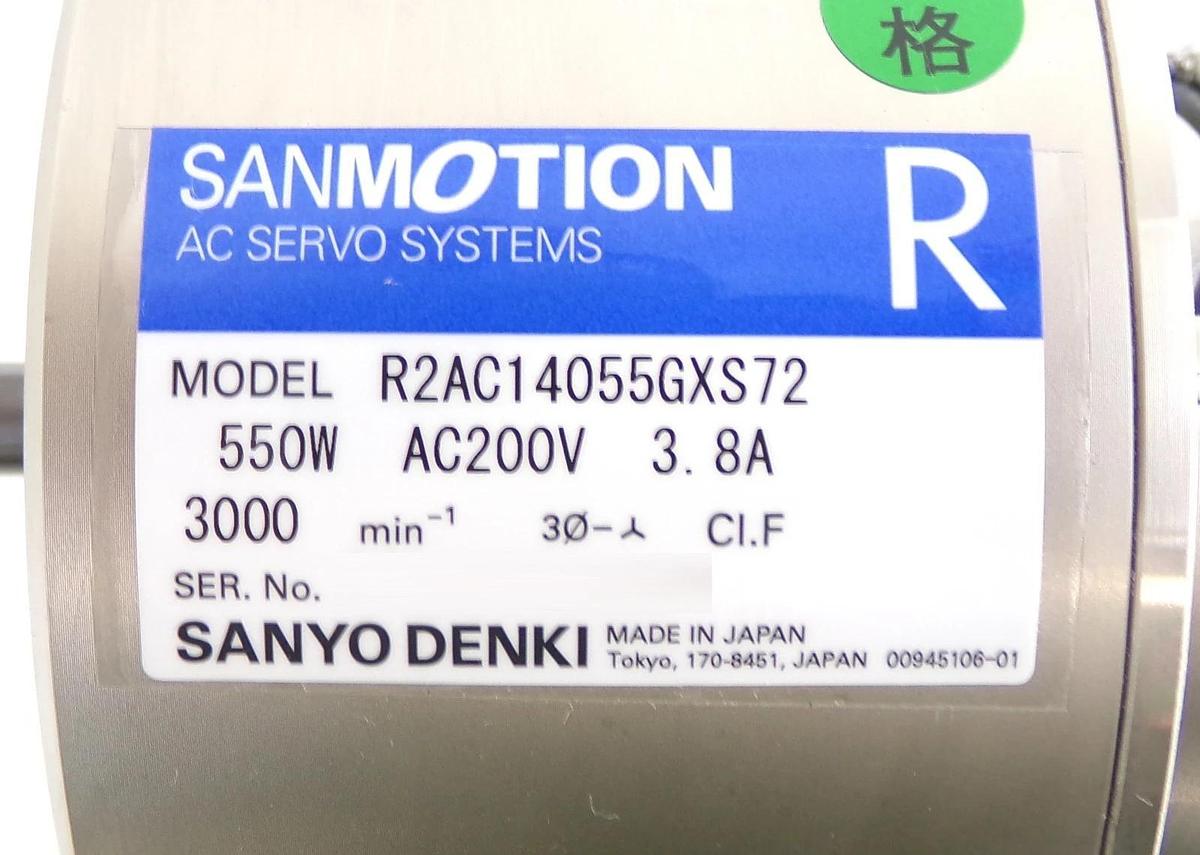 Used Sanyo Denki R2AC14055GXS72 AC Servo Motor Sanmotion Q Working Surplus