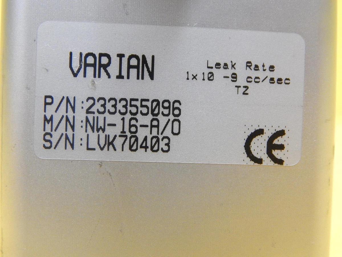 Used Varian 233355096 Pneumatic Vacuum Angle Valve NW-16-A/O VSEA Working Surplus