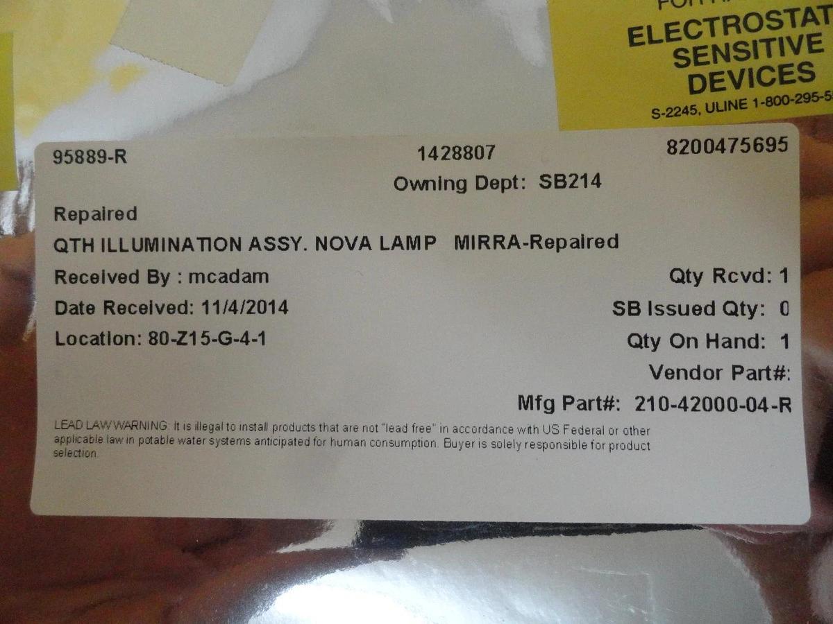 Refurbished Nova Measuring Instruments 210-42000-04-R QTH Illumination NovaScan Refurbished