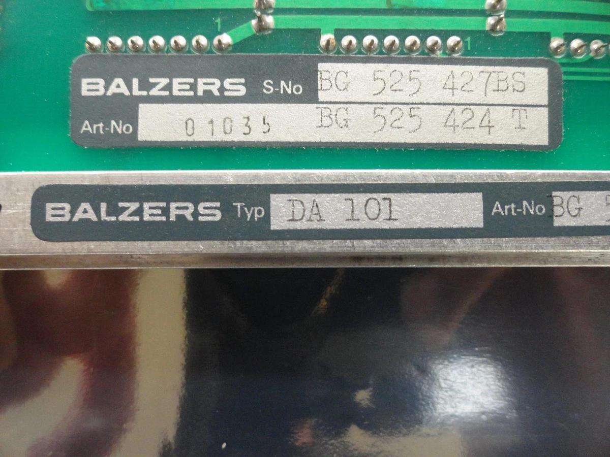 Used Balzers BG 525 473 T Argon Pressure DA 101 PCB Card BG 525 424 T Used Working