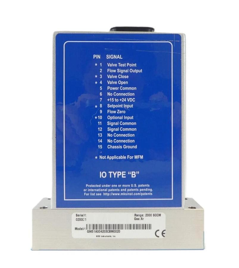 MKS Instruments GM51A004203CBM0020 Mass Flow Controller MFC 2000 SCCM Ar New
