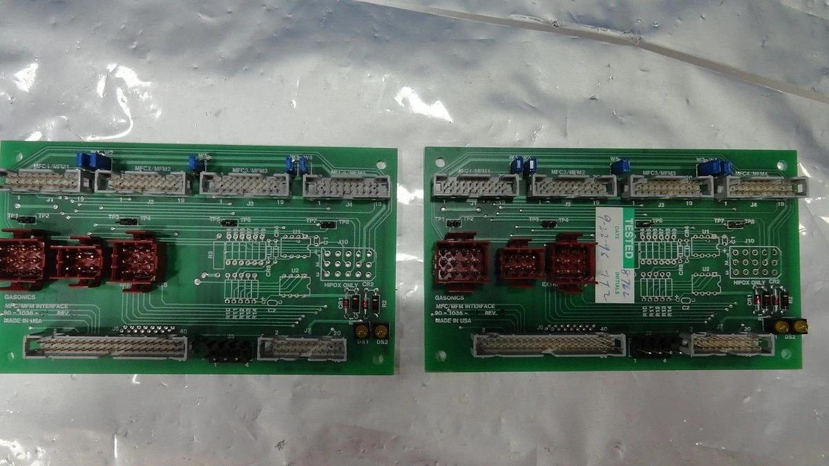 Used Gasonics 90-1036-01 MFC/MFM Interface PCB Revision C Lot of 2 Used Working