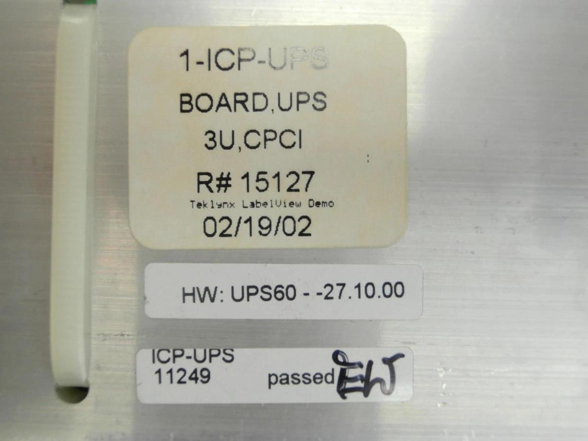 Used Inova Computers 11249 UPS Board PCB Card 1-ICP-UPS UPS60-27.10.00 Used Working