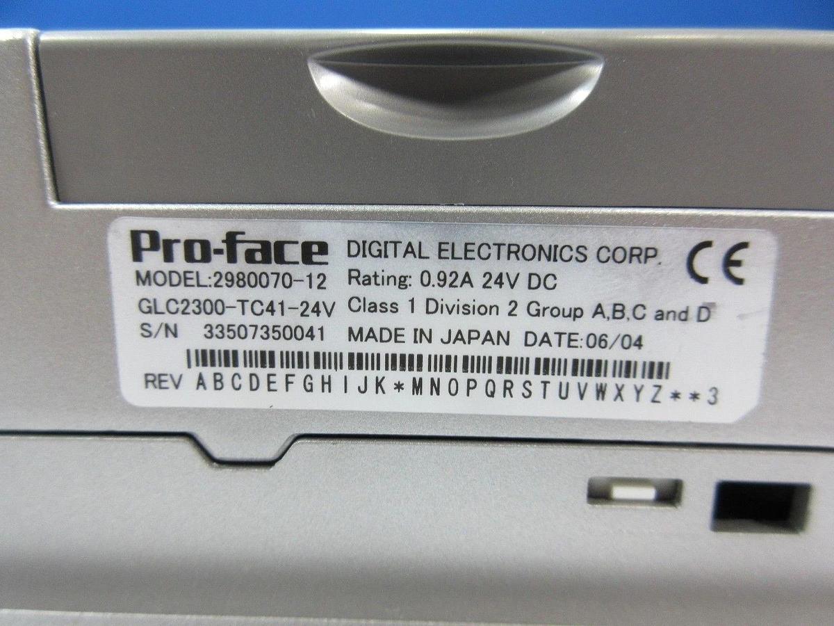 Used Digital Electronics GLC2300-TC41-24V Pro-Face 6” Touch Panel 2980070-12 Working