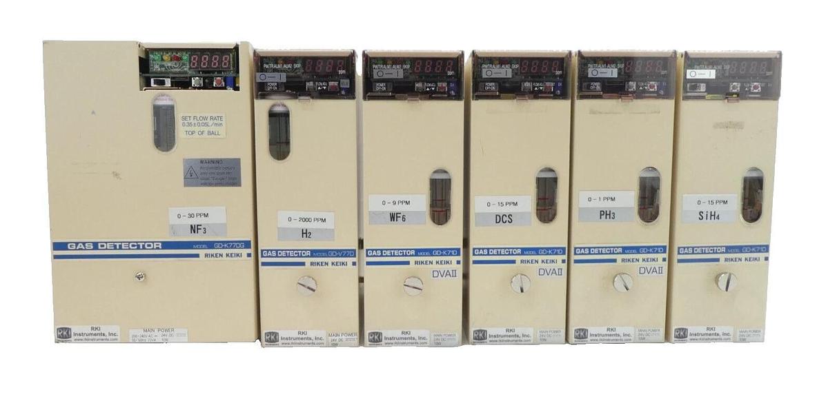 Used RKI Instruments GD Series Gas Detector Set of 6 GD-K77DG GD-V77D GD-K71D Working