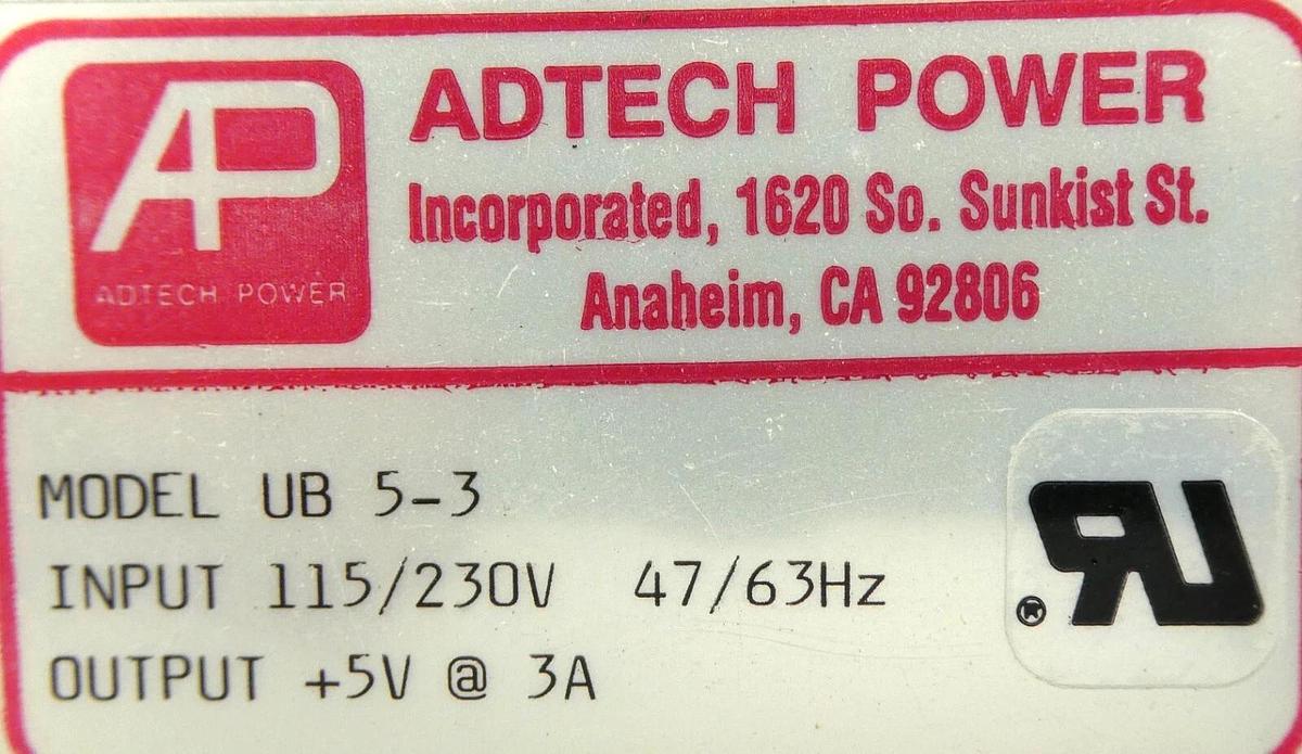 Used Adtech Power UB 5-3 Linear Power Supply Assembly Working Surplus