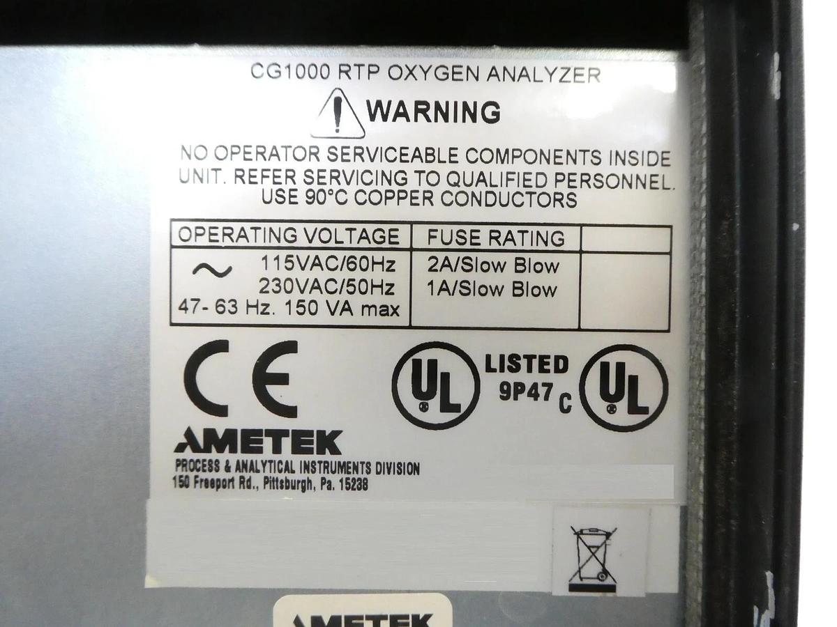 Refurbished AMETEK Process Instruments Dycor CG-1000 RTP Oxygen Analyzer Refurbished