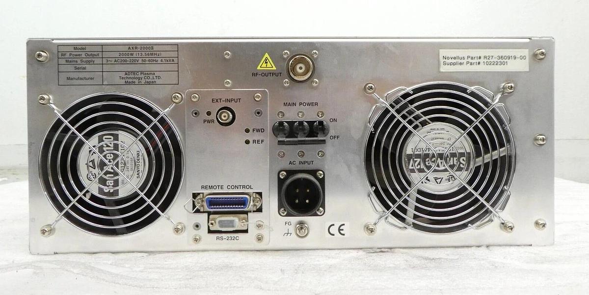 Used ADTEC AXR-2000III Plasma Generator Novellus 27-360919-00 No Key Tested Working