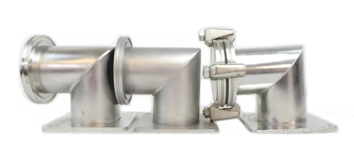 Used Novellus Systems 16-00104-00 90° Right Angle 3.5" Vacuum Duct Lot of 3 Working