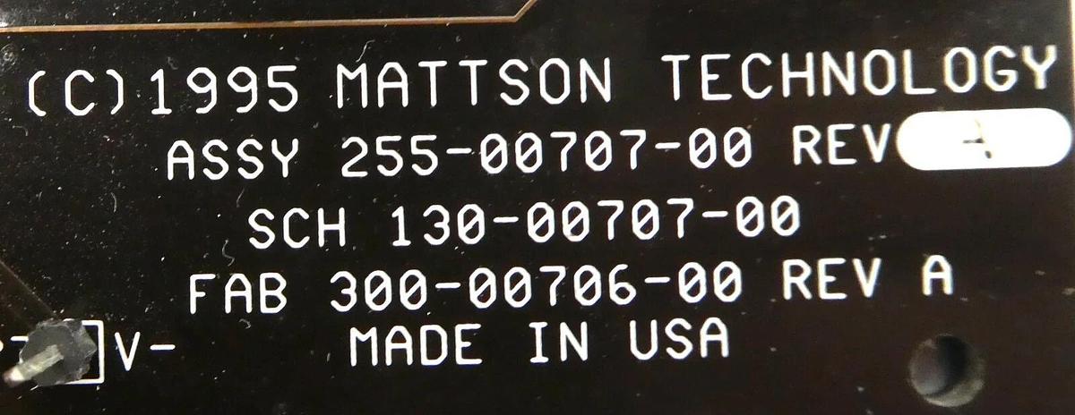Used Mattson Technology 255-00707-00 4 Channel PCB SCH 130-00707-00 Working Surplus