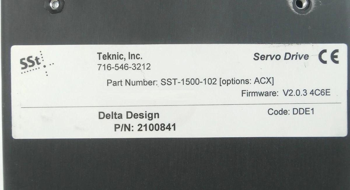 Used Teknic SST-1500-102 Servo Drive SSt ServoStepper Delta Design 2100841 Used