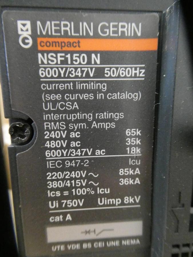 Merlin Gerin NFNF36090 3-Pole Circuit Breaker Compact NS NSF150 N Lot of 8 New