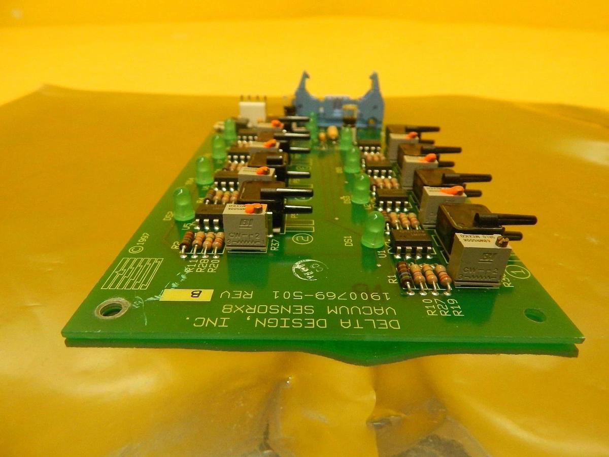 Used Delta Design 1900769-501 Vacuum Sensor X8 Board PCB Rev. B Used Working
