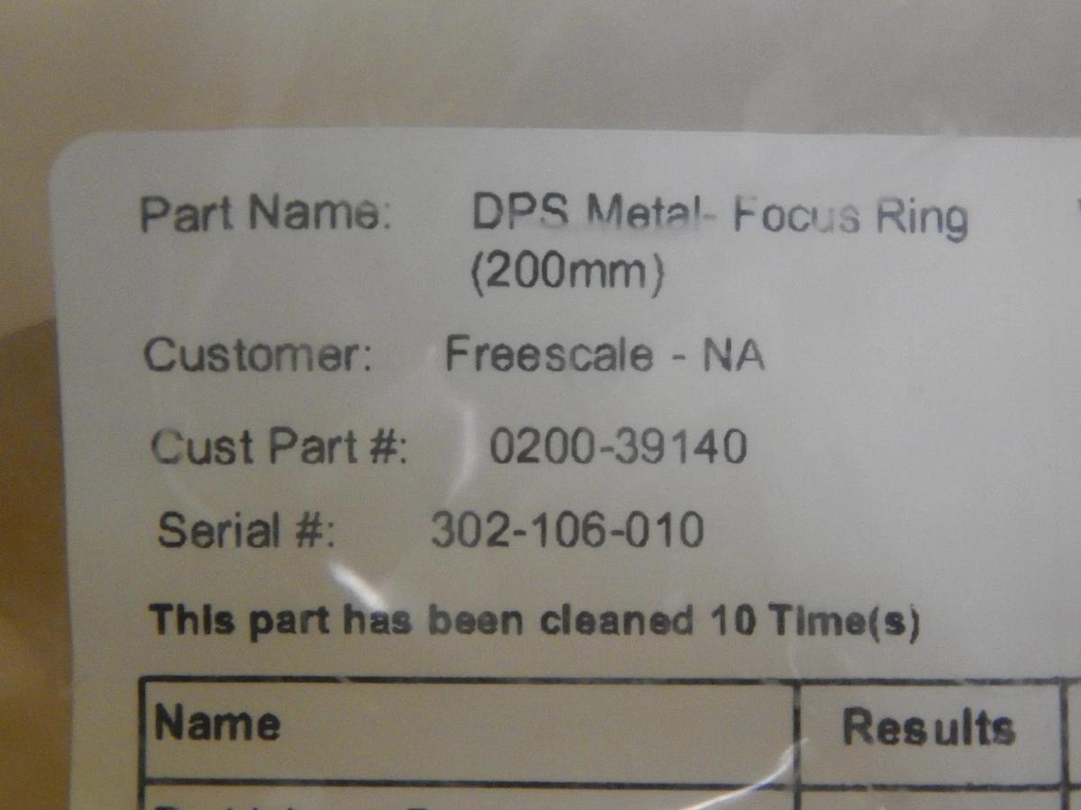 Refurbished AMAT Applied Materials 0200-39140 Ceramic Metal DPS 200mm Ring Focus Refurbished