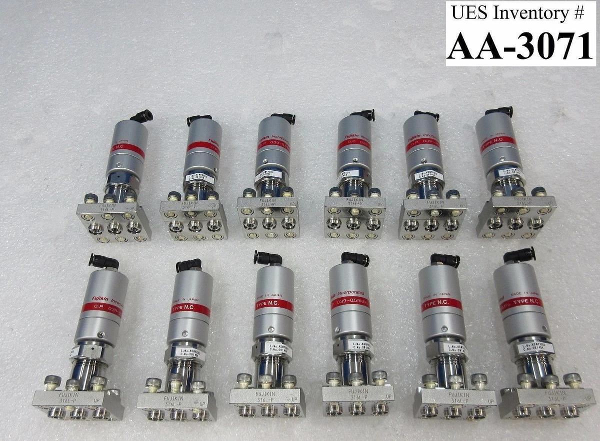 Used Fujikin FPR-SDAT-21-6.35UGF-APD Type NC Diaphragm Valve 091404 Lot of 12 Used