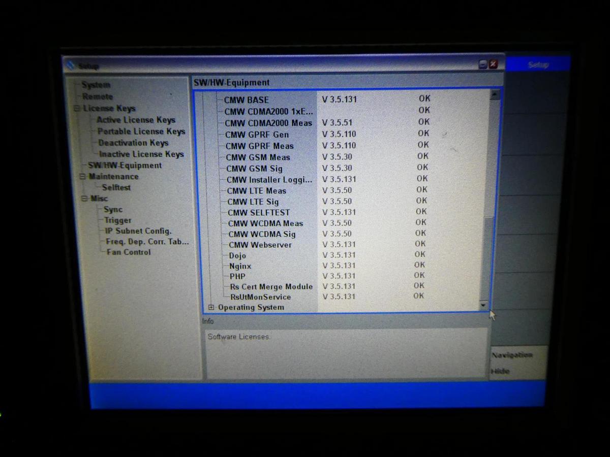 Used Rohde & Schwarz 1201.0002K50 Wideband Radio Comm Tester CMW 500 V 3.5.131