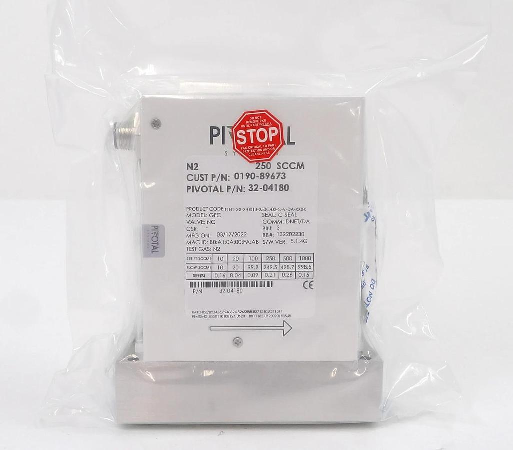 Pivotal Systems 32-04180 Mass Flow Controller MFC AMAT 0190-89673 New Surplus