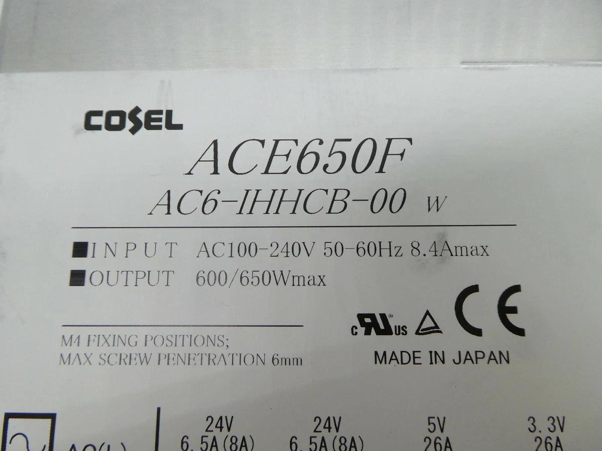 Used Cosel AC6-ICCBB-00 Power Supply ACE650F Nikon NSR-S620D ArF Immersion Working