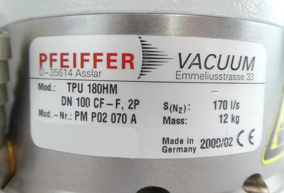 Used TPU 180HM Pfeiffer Vacuum PM P02 070 A Turbomolecular Pump Turbo Working Surplus