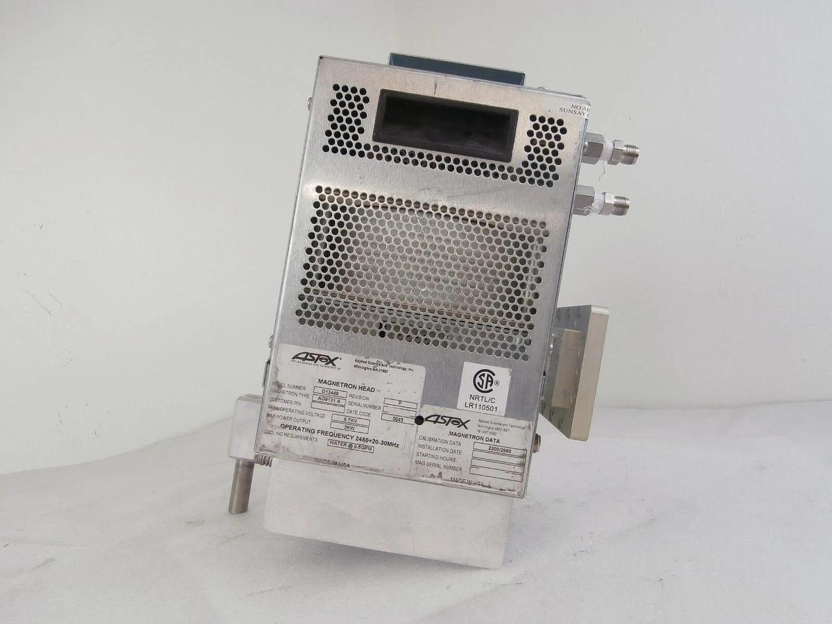 Used ASTeX FI20638 3.5 kW Magnetron Head Assembly D13449 AG9131A Working Surplus