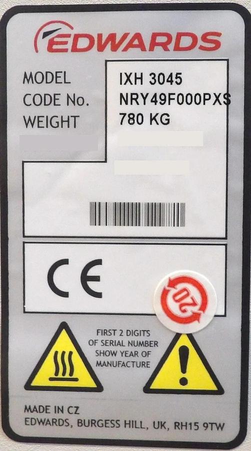 Refurbished iXH 3045H Edwards NRY49F000PXS Vacuum Dry Pump IXH 3045 Manufacturer Refurbished