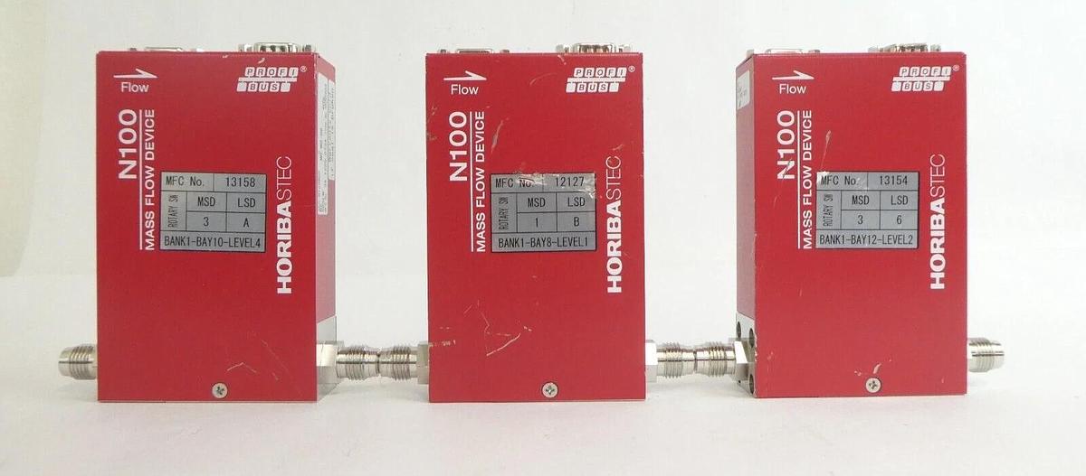 Used Horiba STEC N100 Mass Flow Controller MFC SEC-N126MGR Lot of 10 Working Surplus