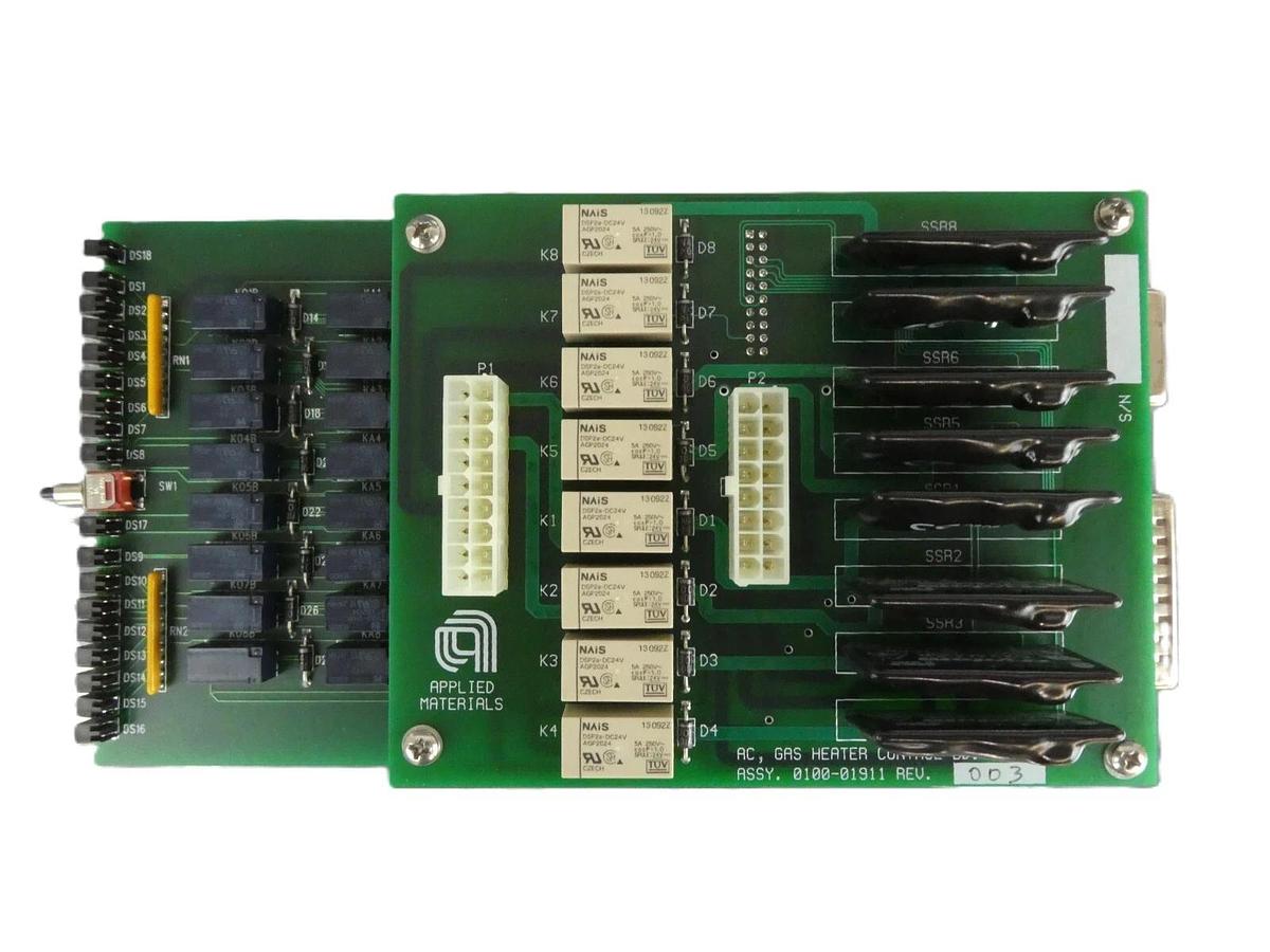 Used AMAT Applied Materials 0100-01911 AC Gas Heater Control Module PCB Working