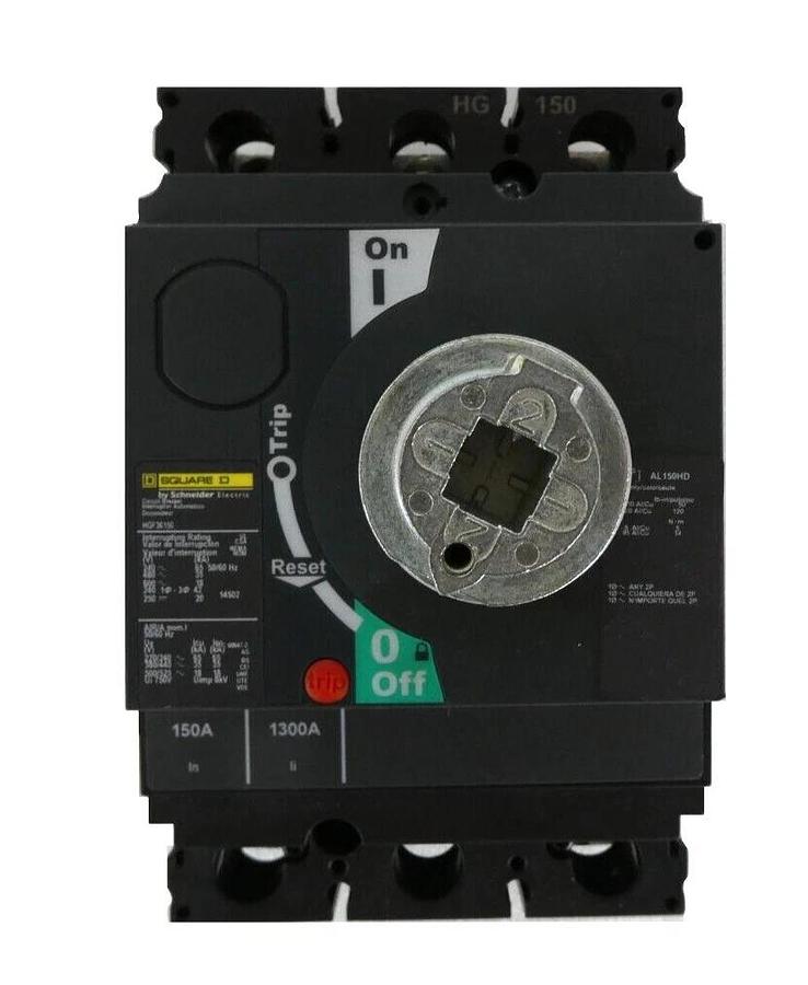 Used Schneider Electric HGF36150 3-Pole Circuit Breaker PowerPact HG 1504 Working