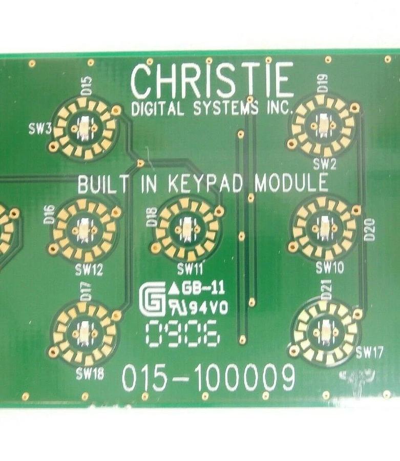 Used Christie Digital Systems 015-100009 Keypad Module PCB MATRIX S+2K Working Spare