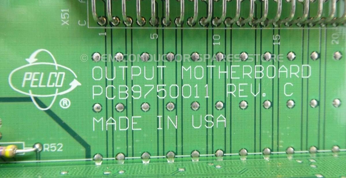 Used Pelco PCB9750011 Output Motherboard PCB Plotech 0113-4634 Working Surplus