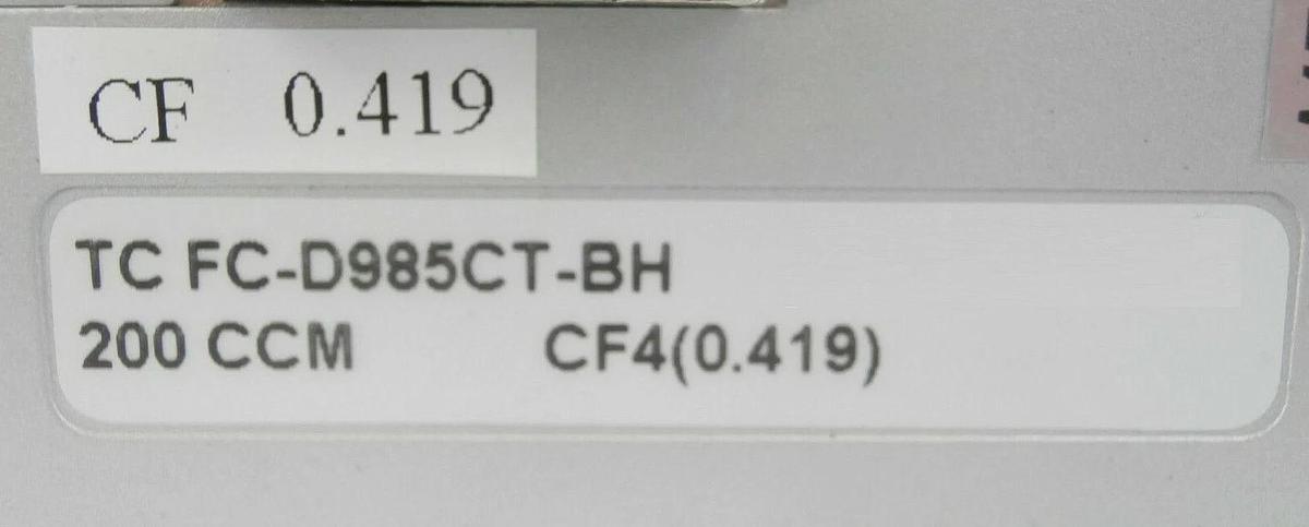 Used Aera FC-D985CT-BH Mass Flow Controller MFC FC-D985C 200 CCM CF4(0.419) Working