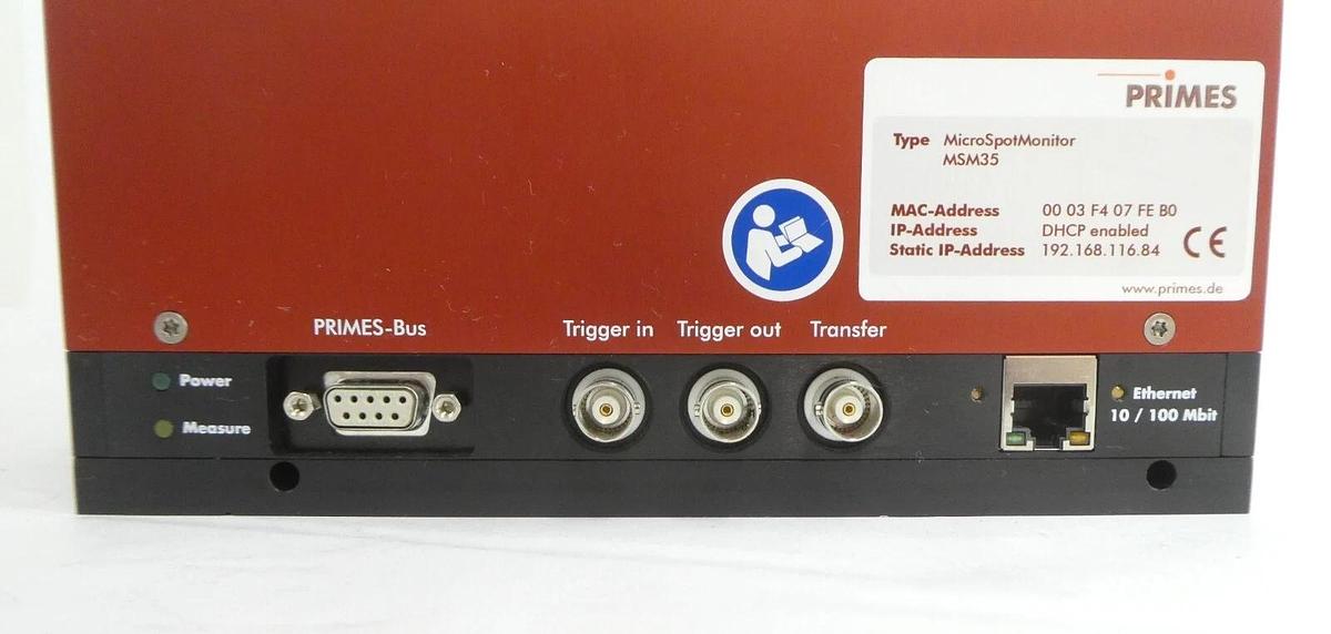 Used Primes MSM35 MicroSpotMonitor Laser Beam Diagnostics Tool Untested As-Is