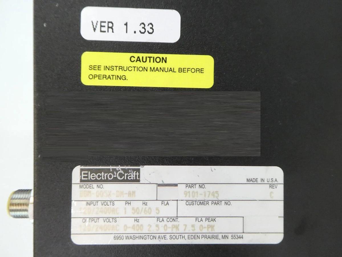 Used Electro-Craft 9101-1745 Servo Driver DDM-005X-DM-AM BRU Series Working Surplus