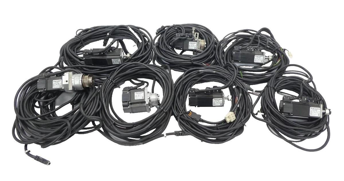 Used Mitsubishi Electric HF-KP Servo Motor HF-KP13 HF-KP053B HF-KP23 Lot of 7 Working