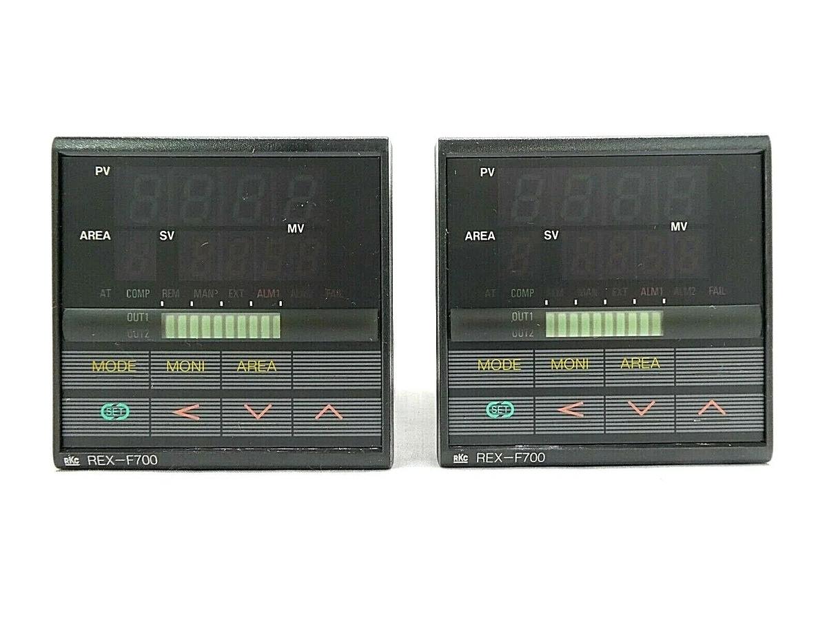 Used RKC REX-F700 Temperature Controller F700FD12 F700FD04 Lot of 2 Working Surplus