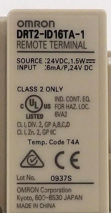 Used Omron DRT2-ID16TA-1 Remote Terminal DeviceNet ASM 41-125761A01 Lot of 2 New