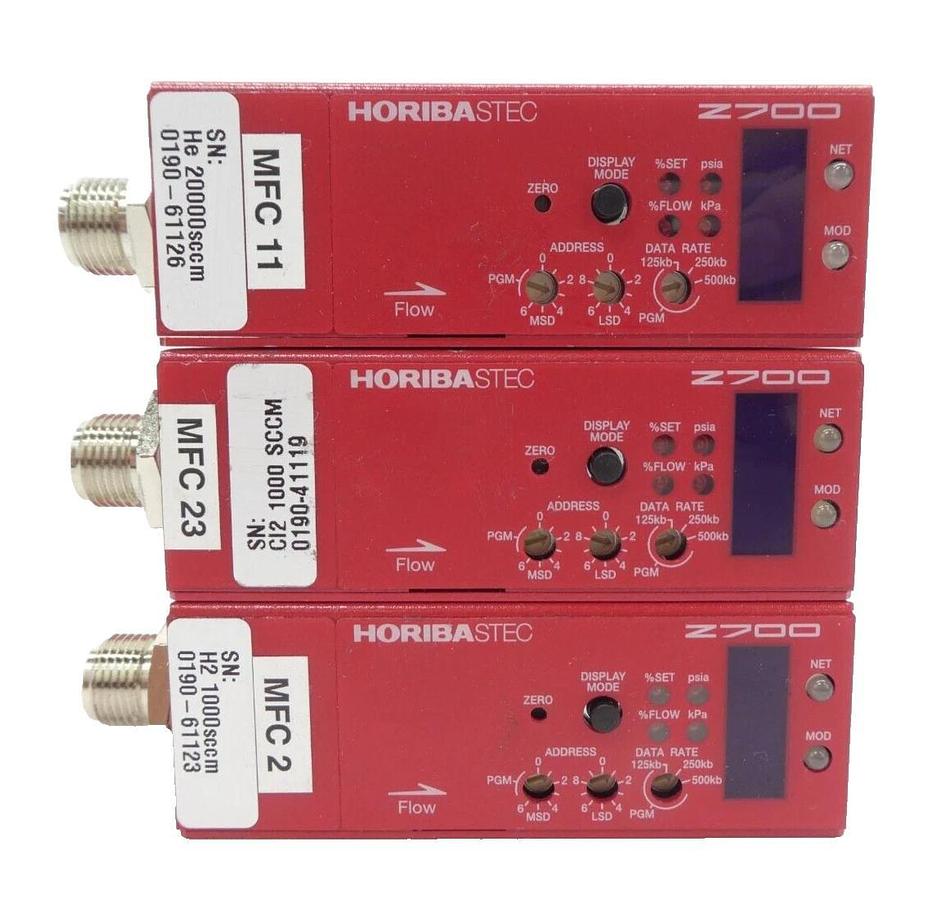 Used Horiba STEC Z700 Mass Flow Controller MFC SEC-Z714AGX SEC-Z724AGX Lot of 7