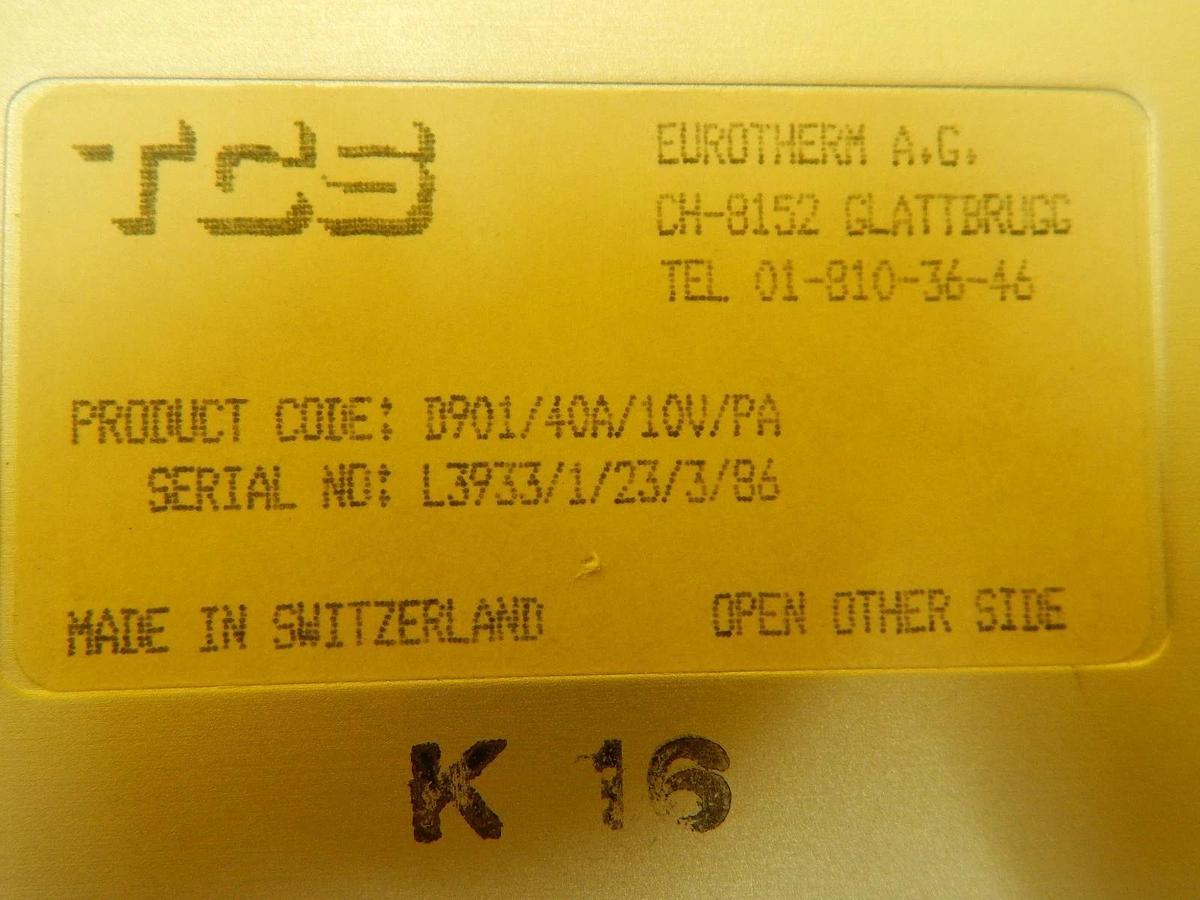 Used Eurotherm Controls D901/40A/10V/PA TCS Input Converter Used Working