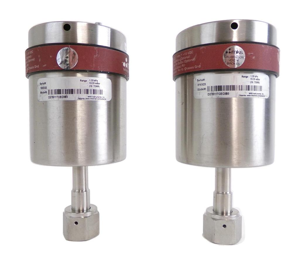 Used MKS Instruments D27B11TCEC0B0 Baratron Dual Range Manometer Lot of 2 Surplus
