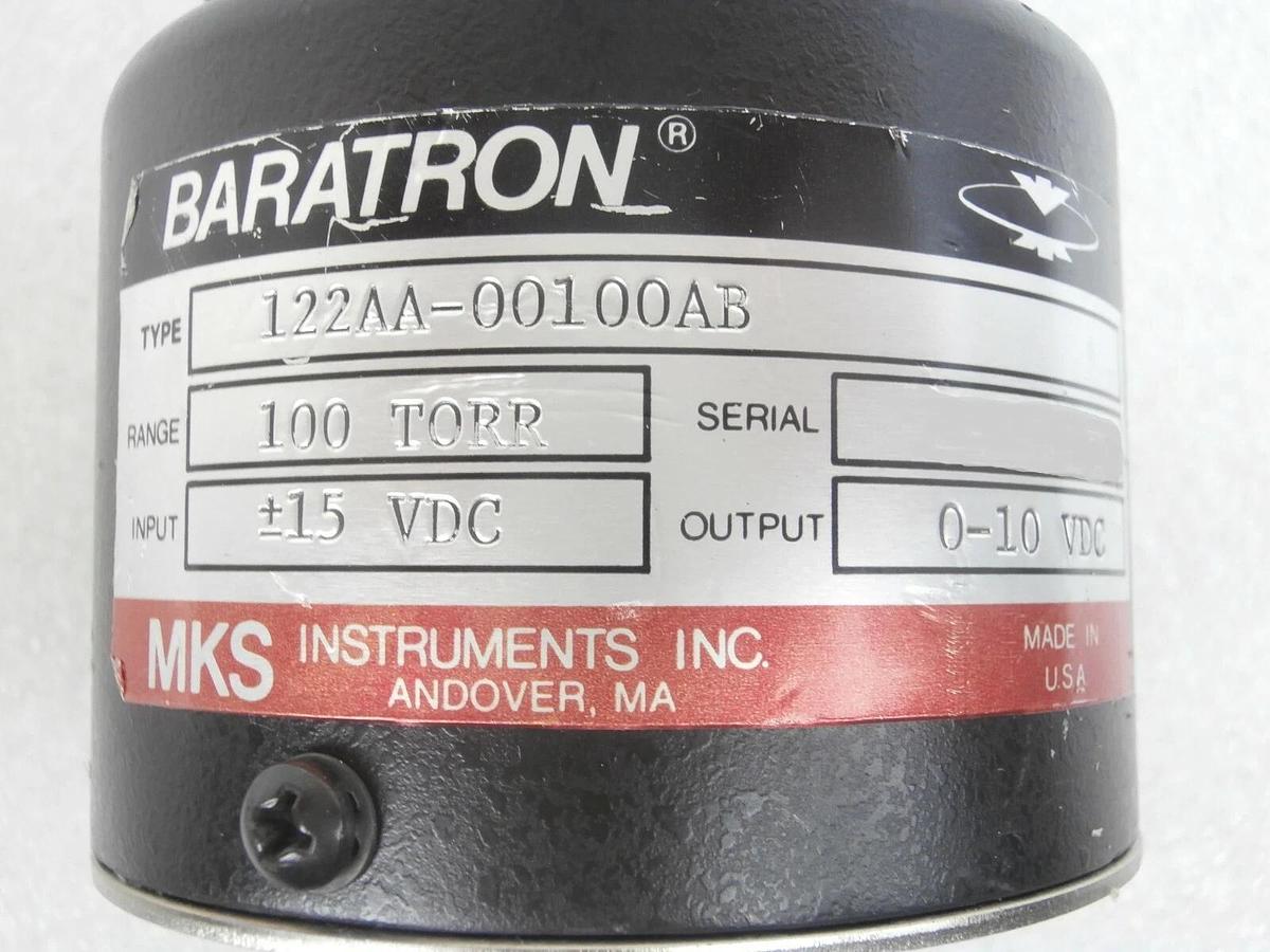 Used MKS Instruments 122AA-00100AB Baratron Pressure Transducer Type 122 Working