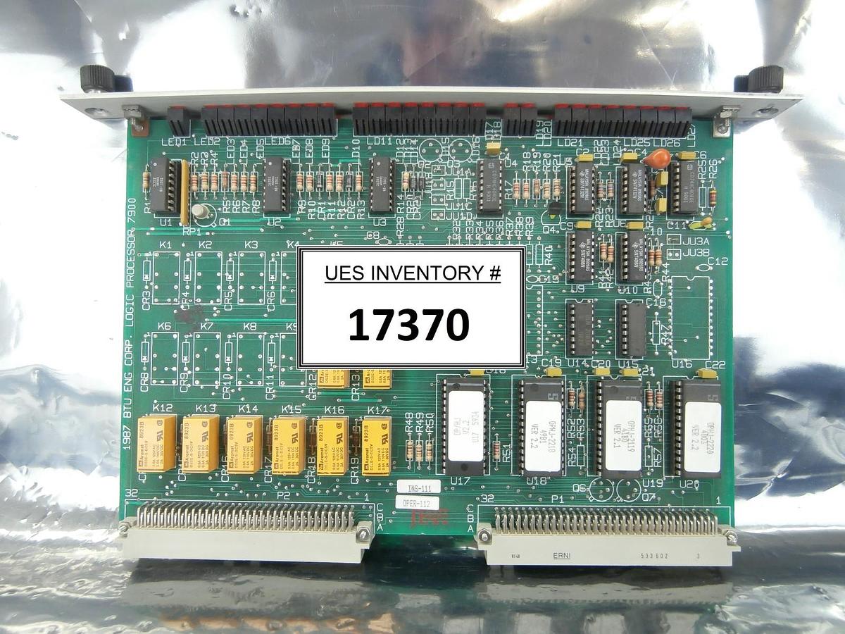 Used BTU Engineering 3162154 Logic Processor Pyrogenic Oxidation VME PCB Card Used
