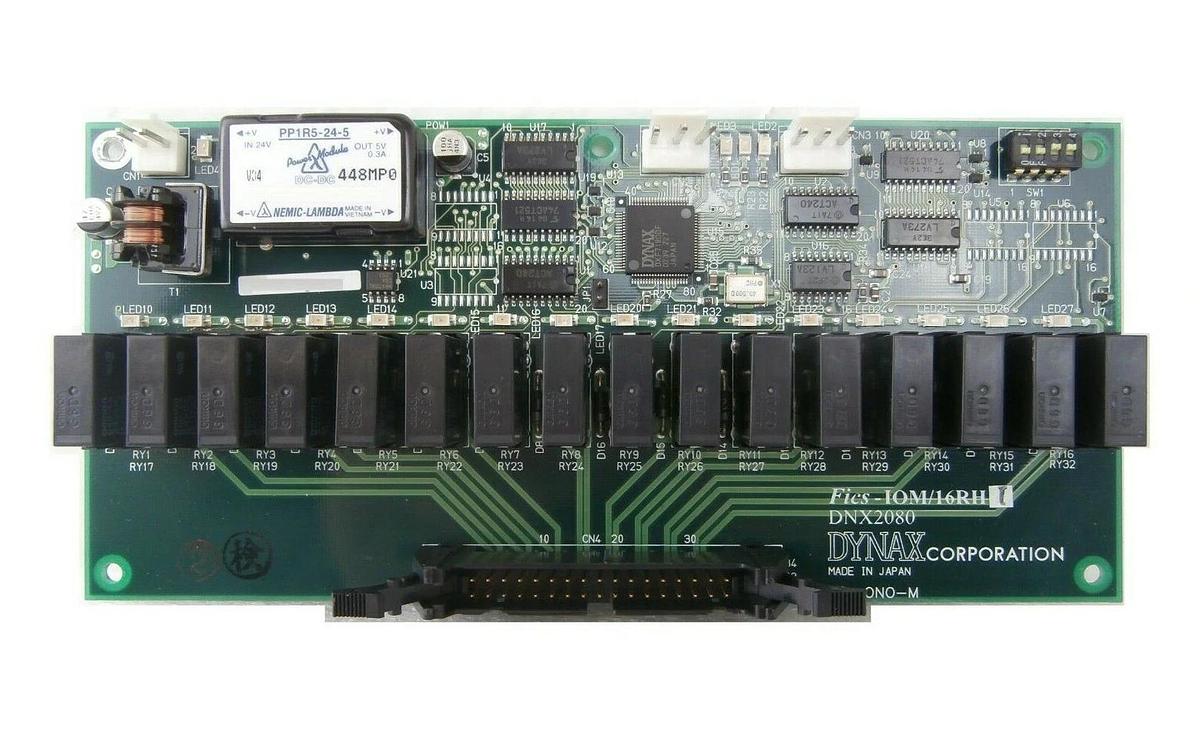 Used Dynax DNX2080 Terminal Relay Board PCB Fics-IOM/16RH1 TEL T-3044SS Working Spare