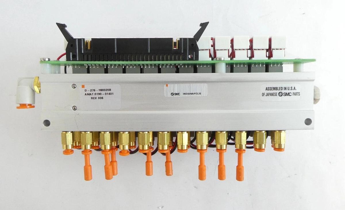 Used SMC D-276-990020B 12-Port Pneumatic Manifold AMAT 0190-01401 Lot of 6 Working