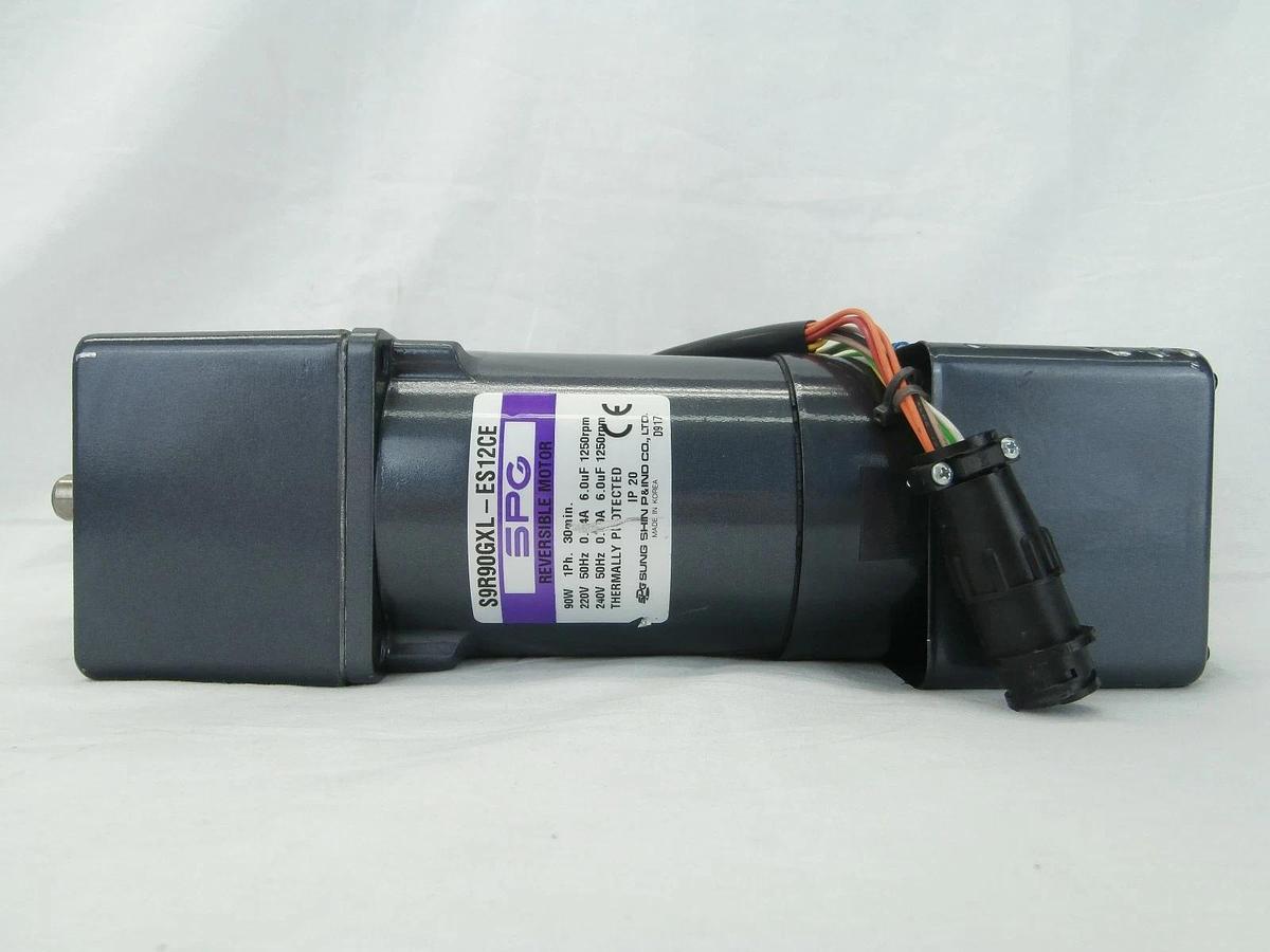 Used SPG Motors S9R90GKL-ES12CE Reversible Motor with Gear Head S9KC15BL Used Working