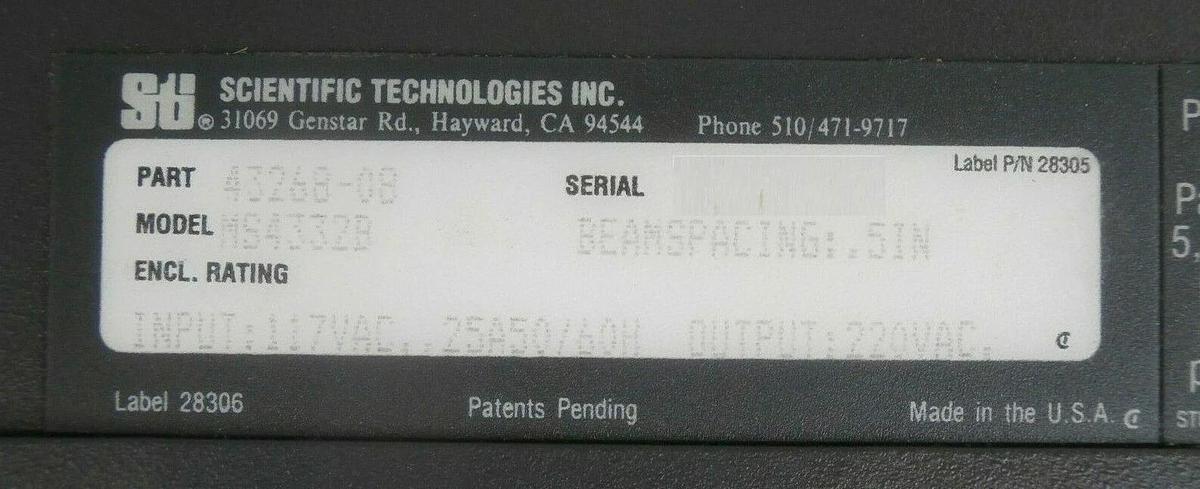 Used Sti 43268-08 Light Curtain Controller MiniSafe/FlexSafe 4300B Series MS4332B