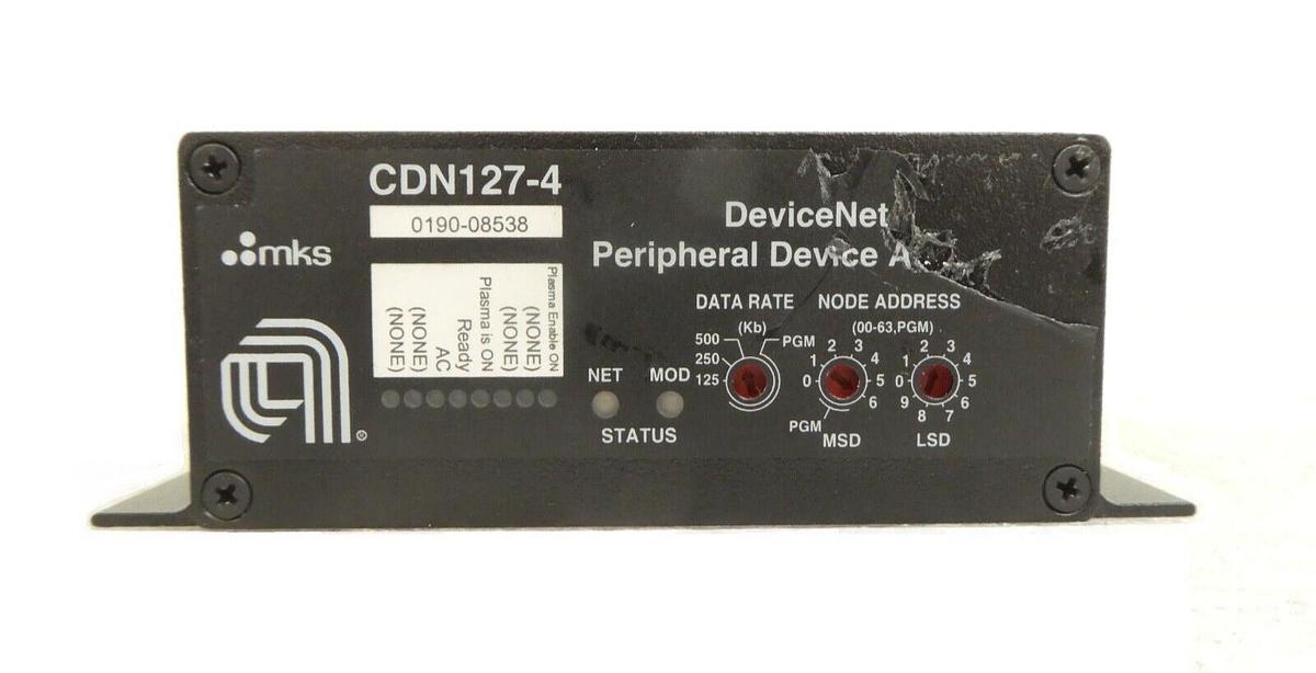 Used MKS Instruments CDN127-4 DeviceNet Peripheral Adaptor AMAT 0190-08538 Working