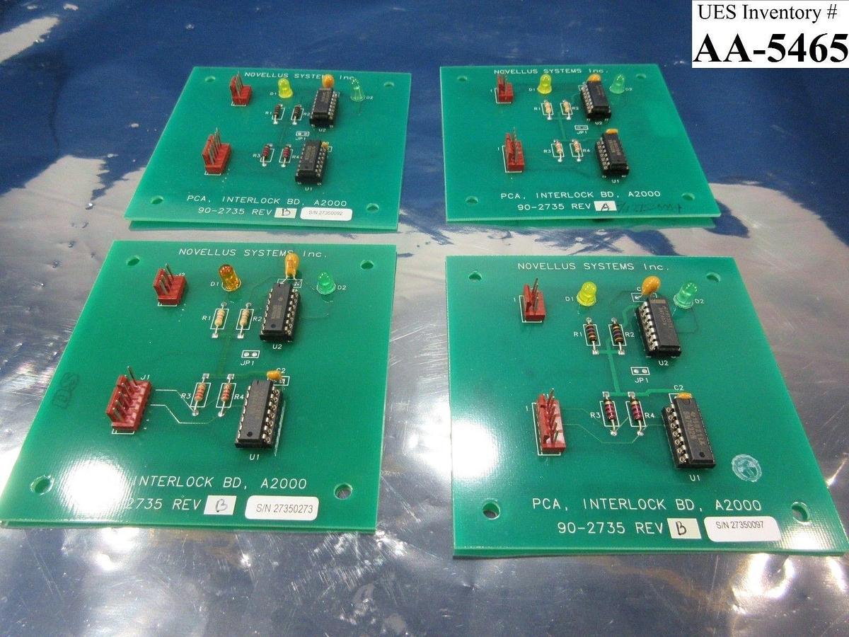 Used Novellus Systems 90-2735 Interlock BD A2000 PCB Rev A & Rev B Lot of 4 Working
