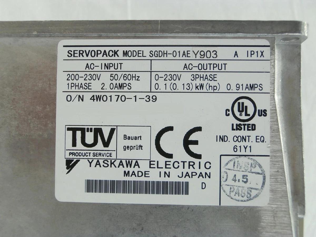 Used Yaskawa Electric SGDH-01AEY903 Servo Drive SERVOPACK AMAT 0190-08038 Working