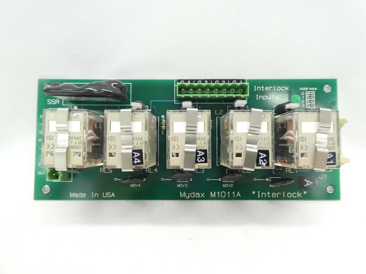 Used Mydax M1011A Interlock Input Board PCB "Interlock" Lot of 2 Working Surplus